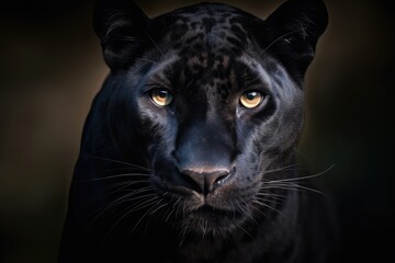 Front view of Panther on dark background. Generative AI