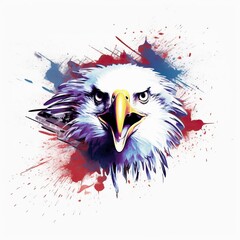 Illustration eagle with United Stated independence day background made with Generative AI