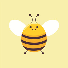Bee logo design. Bee vector. bee cartoon character design. free space for text.