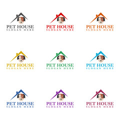 Pet House Logo template icon isolated on white background. Set icons colorful