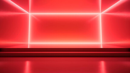 Abstract futuristic technology background, Minimalistic red architectural background, modern design for poster, cover, branding, website, product showcase, AI generated.