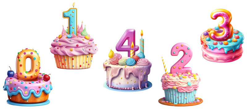 Birthday Number Clipart 02. Generative AI