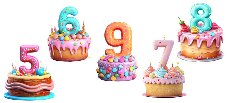 Birthday Number Clipart 01. Generative AI