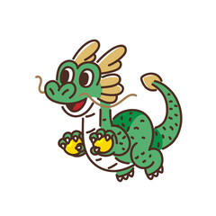 飛ぶドラゴンのキャラクターのイラスト