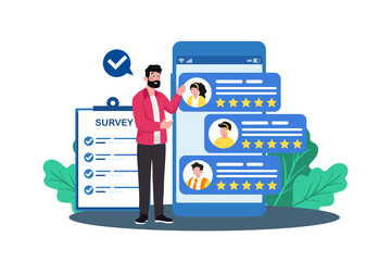 Companies conduct online surveys for customer feedback.