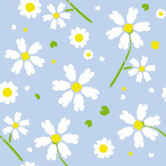 Fototapeta na wymiar Vector seamless summer floral pattern with daisies 