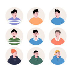 Business man, man face icon illustration vector collection