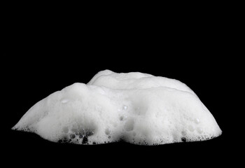 liquid white foam from soap or shampoo or shower gel Abstract soap bubbles. Set foam, soap bubble isolated on black, with clipping path texture and background.	
 - obrazy, fototapety, plakaty
