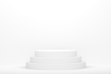 Abstract scene or podium for product showcase on monochrome background.
