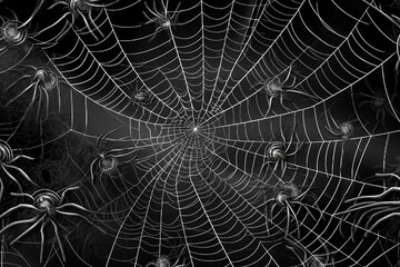 Obraz premium web spiders and spiders on a black chalk board background