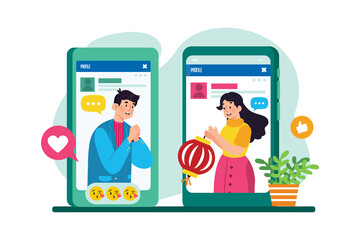 Friends connect and share updates.