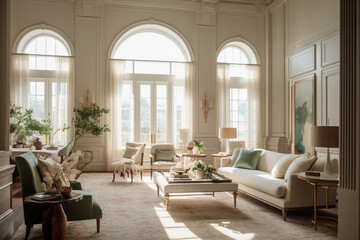 Fototapeta na wymiar Luxury living room, super photo realistic background. Generative ai illustration
