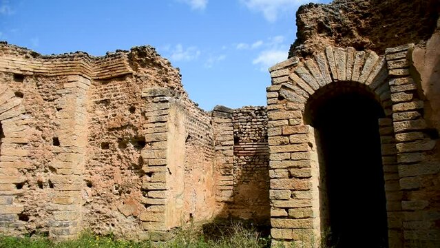 Roman arches in the ancient city of Cuicul. UNESCO world heritage site. Djemila, Setif, Algeria