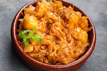 cabbage stew fresh vegetable meal food snack on the table copy space food background rustic top view