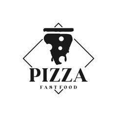 Pizza Slice for Vintage Rustic Retro Vintage Pizzeria Restaurant logo design