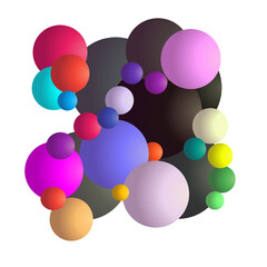 abstract background with colorful bubbles or balls