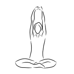 meditation or yoga person pose outline
