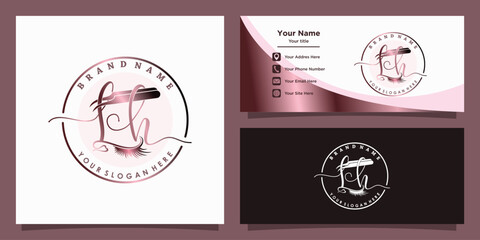 eye lashes logo design with elegant concept and id card