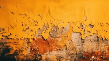 Abstract orange yellow background. Grunge. Toned concrete yellow wallpaper background. Generative AI.