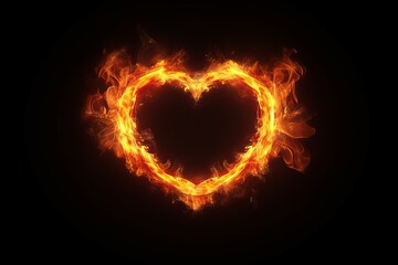 Obraz na płótnie Canvas Heart flame frame. Generate Ai