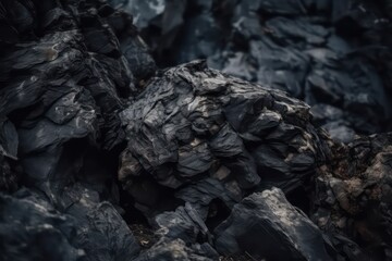 Dark rock background. Black stone texture. Dark brown rough rock texture wallpaper background. Generative AI.