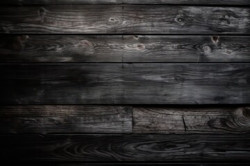 Dark gray wood background. Old shabby wooden planks. Blackwood wallpaper background. Generative AI.
