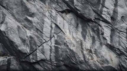 Gray rock texture with cracks. Stone wallpaper background. Generative AI.