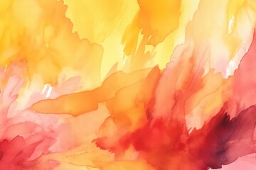 Obraz na płótnie Canvas Hand drawn watercolor. Beautiful yellow orange pink watercolour,watercolor wallpaper background. Generative AI.