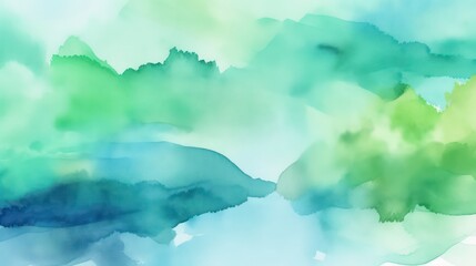 Obraz na płótnie Canvas Hand drawn watercolor background. Blue green abstract art watercolour,watercolor wallpaper background. Generative AI.