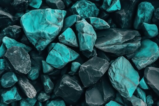 Turquoise background. Toned rock texture. Beautiful wallpaper background. Generative AI.