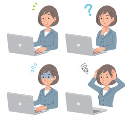 パソコンを操作する女性ビジネスパーソン