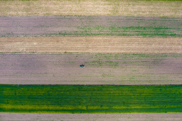 Drone shot of tractor