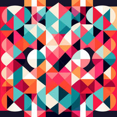 pattern, geometric, vector, seamless, triangle, wallpaper, design, texture, mosaic, decoration, art, color, illustration, square, backdrop, retro, tile, shape, fashion, colorful, vintage, style, trian