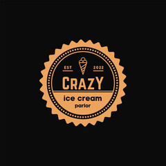 A logo design template for an ice cream shop
