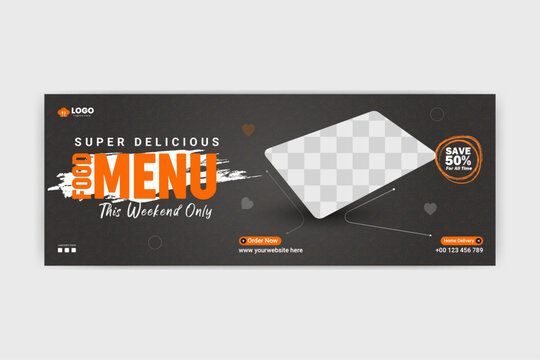 Food social media banner template. restaurant social media cover.