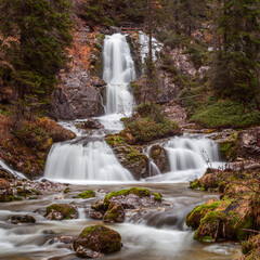 Obraz premium vallesinella waterfalls,madonna di campiglio,trento, Trentino Alto Adige, Italy, western europe, europe