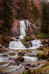 Obraz premium vallesinella waterfalls,madonna di campiglio,trento, Trentino Alto Adige, Italy, western europe, europe