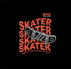 Freestyle Skateboarding New York City, Skate park Typography design for print t shirt.  © goank graphic