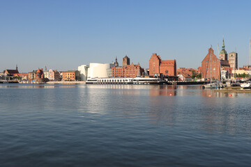 Hansestadt Stralsund; Blick von der Nordmole auf die Stadt