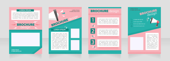 Product launch advertisement blank brochure layout design. Promo service. Vertical poster template set with empty copy space for text. Premade corporate reports collection. Editable flyer paper pages