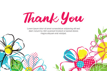 Thank you lettering greeting card. Thank you calligraphy handwritten card template background.