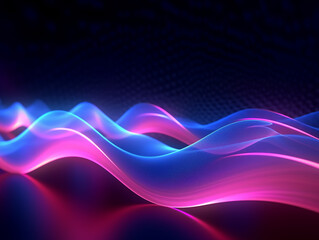 Blue pink glow waves, in the style of dotted, 3d space, abstract blue lights, streamlined design, rhythmic lines, lens flare, stockphoto, backlight, no text on the picture