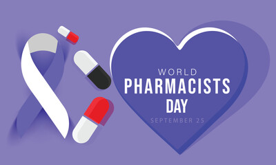 World Pharmacists Day. background, banner, card, poster, template. Vector illustration.
