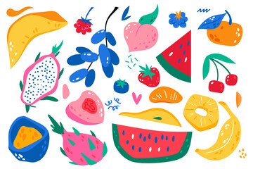 Big vector fruit collection