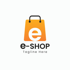 E-Shop logo design vector template for online shop logo concept 