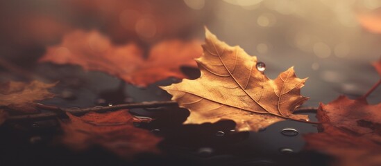 Beautiful autumn leaves on blurred background