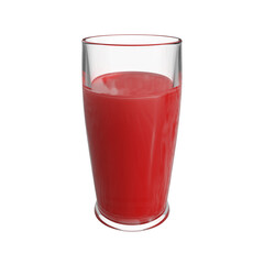 Glass of tomato juice isolated on transparent background, png