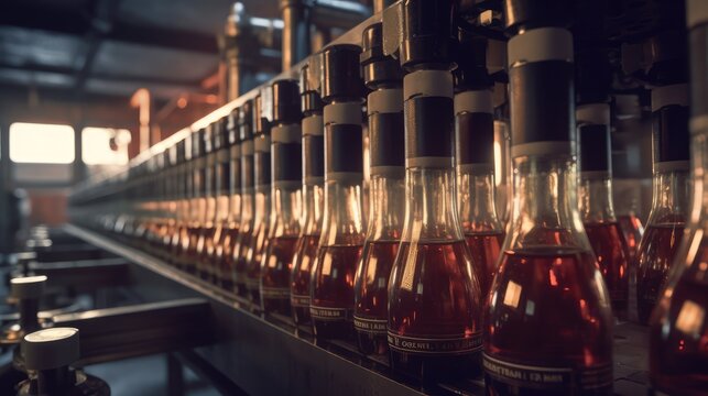 In the depths of a wine factory Created With Generative AI Technology