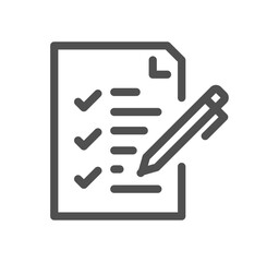 Inspection related icon outline and linear vector.