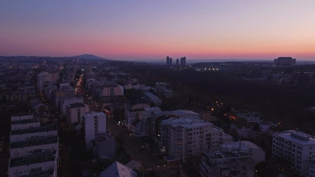 Urban aerial photograph of Vozdovac municipality in Belgrade, capital of Serbia.
